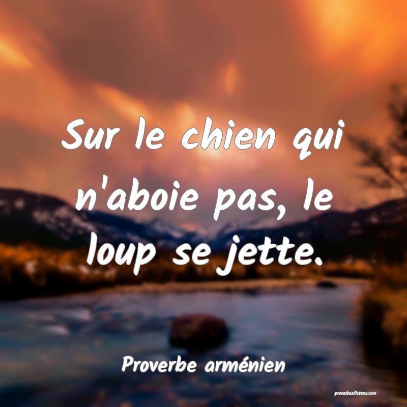 Sur le chien qui n'aboie pas, le loup se jette.