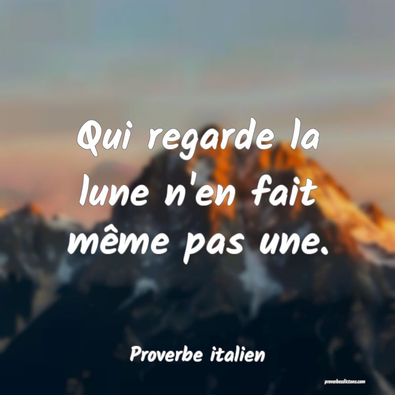 Qui regarde la lune n'en fait même pas une.