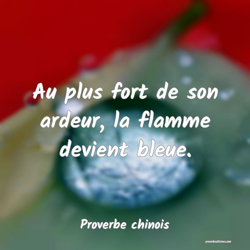 Au plus fort de son ardeur, la flamme devient bleue.