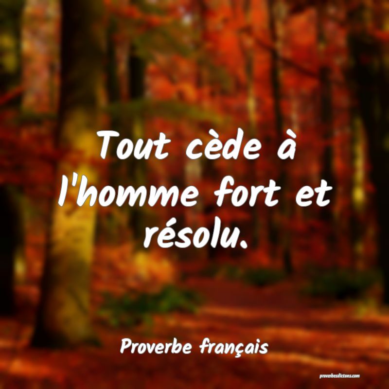 Tout cède à l'homme fort et résolu.
