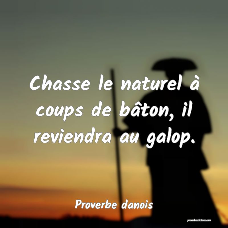 Chasse le naturel à coups de bâton, il reviendra au galop.