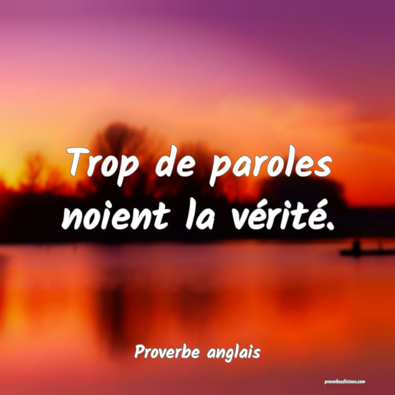  Trop de paroles noient la vérité.