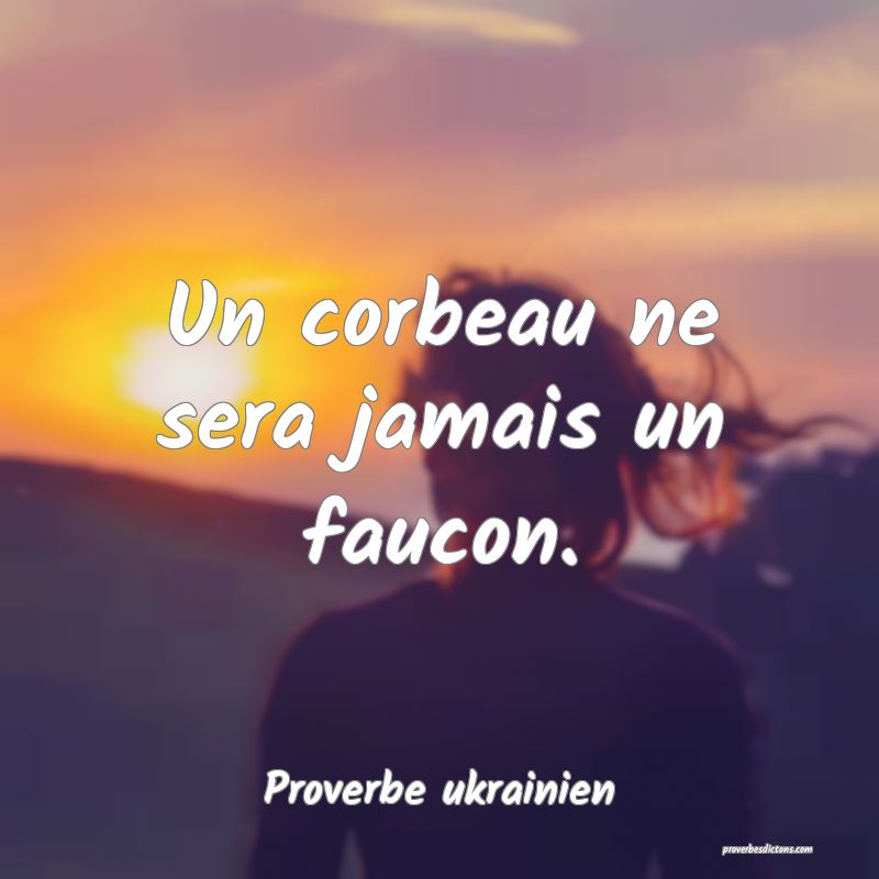 Un corbeau ne sera jamais un faucon.