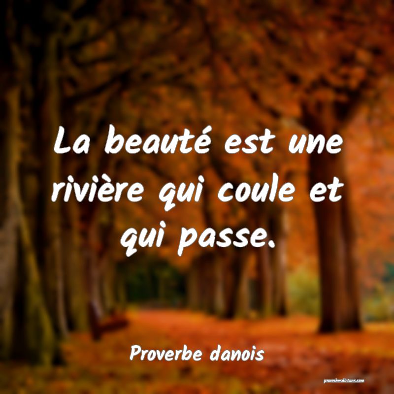La beauté est une rivière qui coule et qui passe.