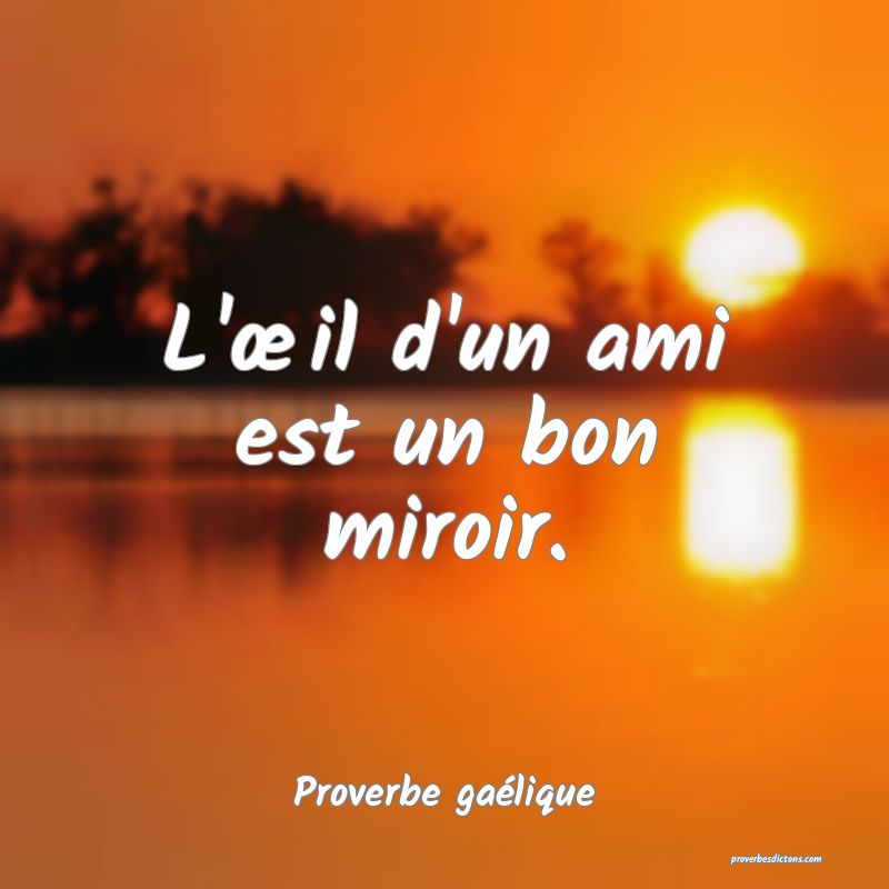 L'œil d'un ami est un bon miroir.