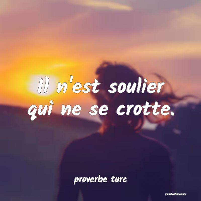  Il n'est soulier qui ne se crotte.
