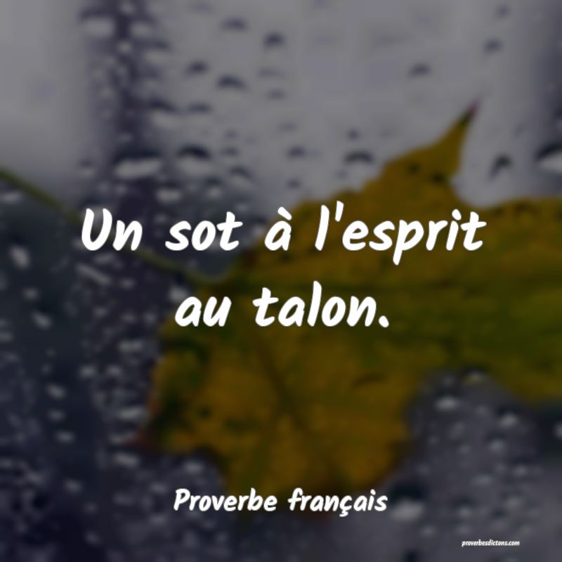 Un sot à l'esprit au talon.
