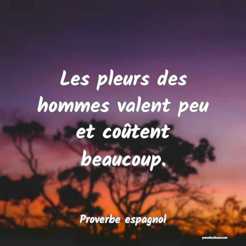 Les pleurs des hommes valent peu et coûtent beaucoup.