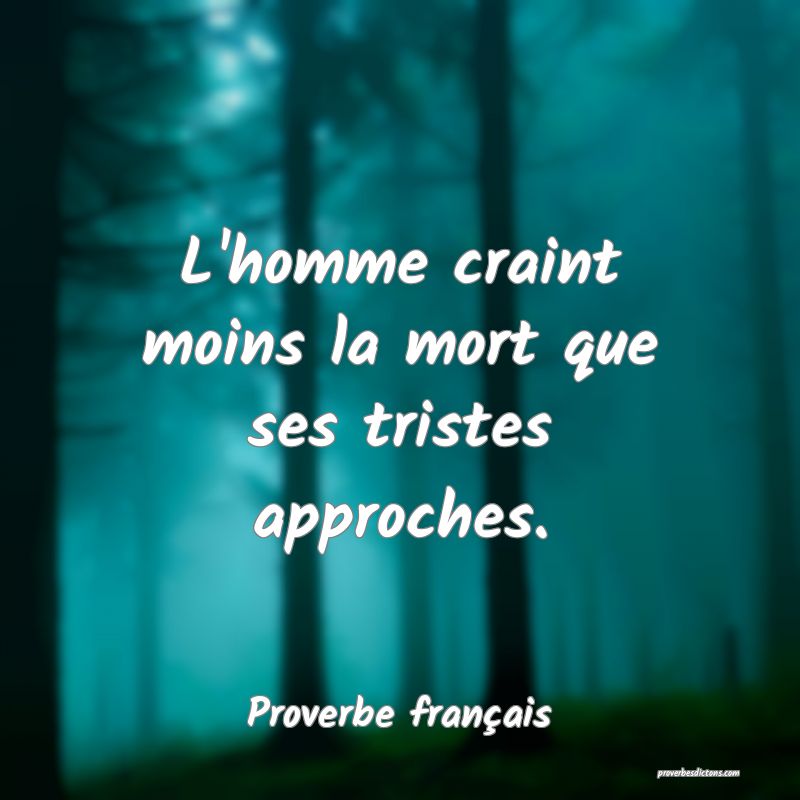 L'homme craint moins la mort que ses tristes approches.