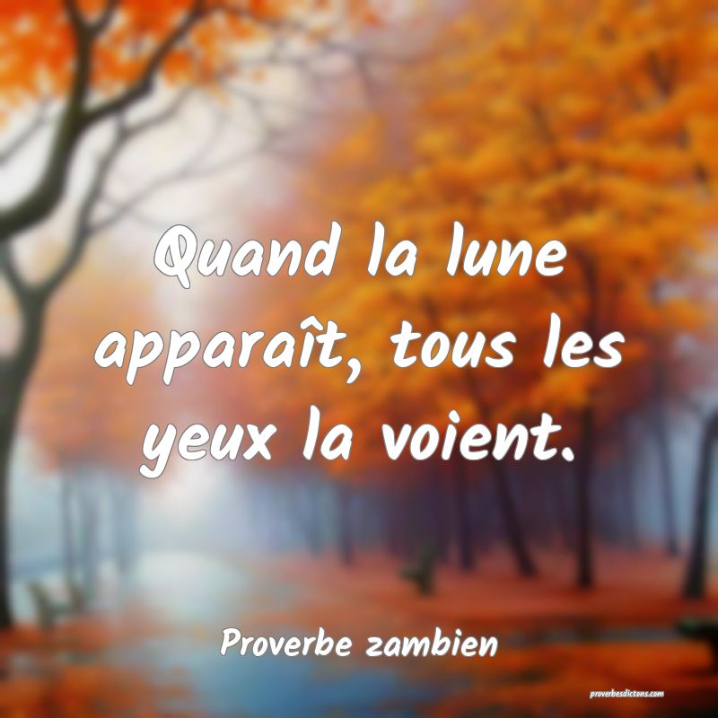 Quand la lune apparaît, tous les yeux la voient.