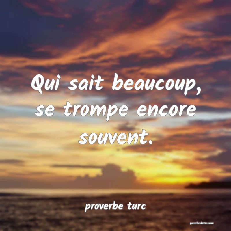  Qui sait beaucoup, se trompe encore souvent.