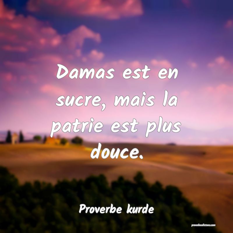 Damas est en sucre, mais la patrie est plus douce.