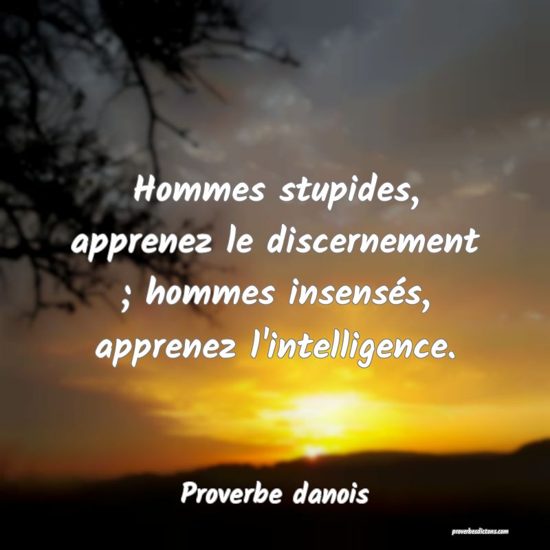 Hommes stupides, apprenez le discernement ; hommes insensés, apprenez l'intelligence.