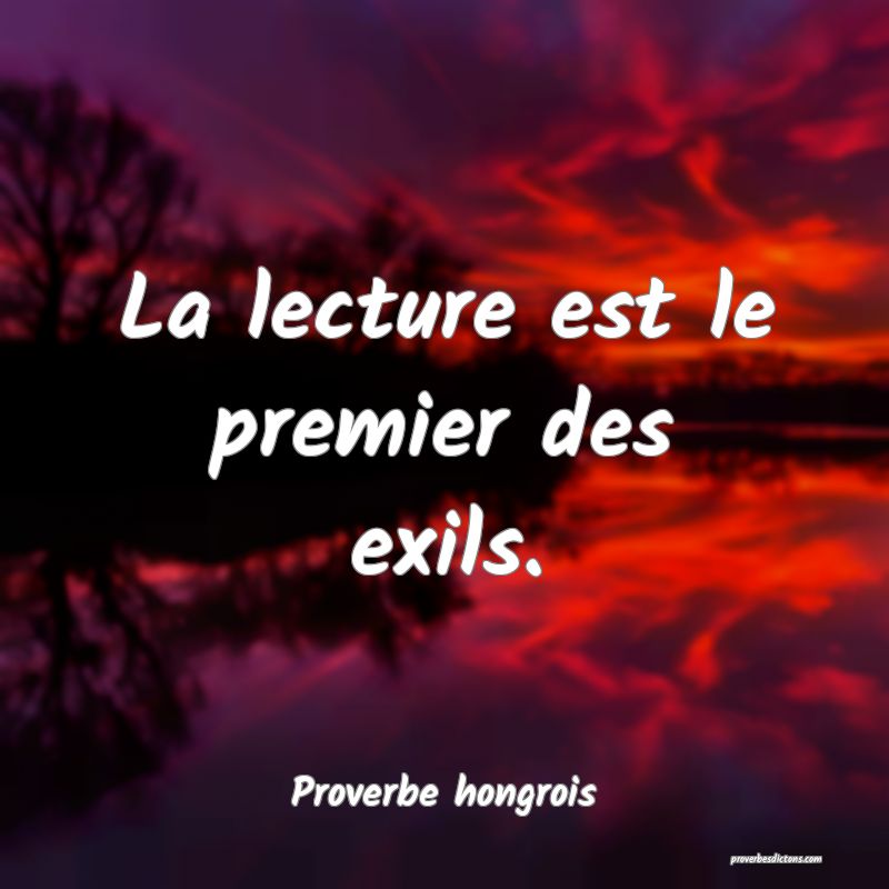La lecture est le premier des exils.