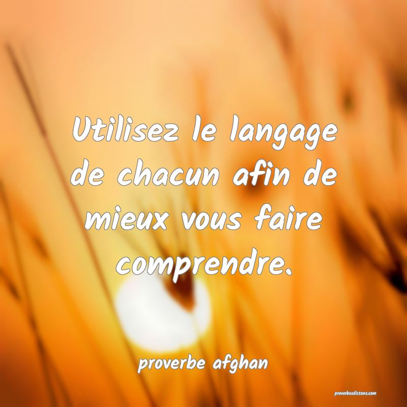 Utilisez le langage de chacun afin de mieux vous faire comprendre.