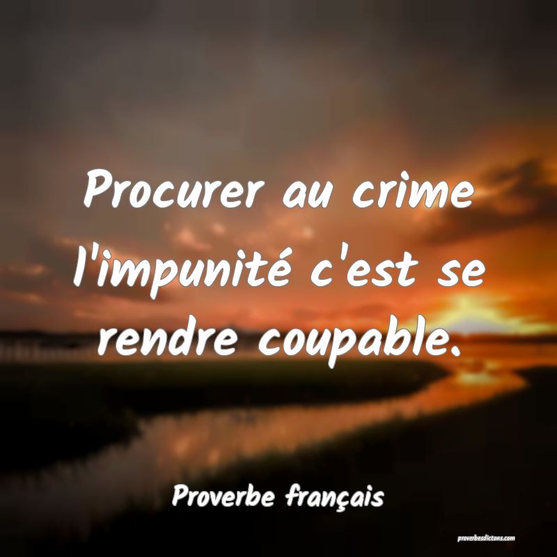 Procurer au crime l'impunité c'est se rendre coupable.