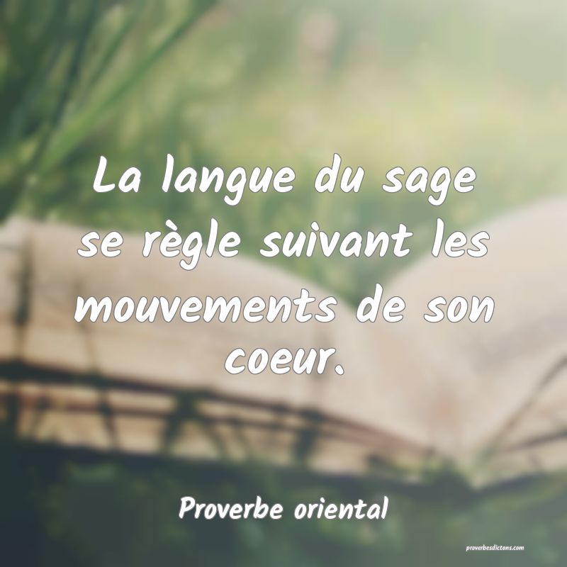 La langue du sage se règle suivant les mouvements de son coeur.