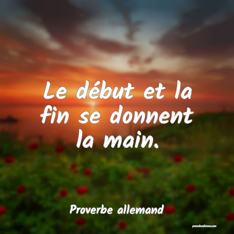 Le début et la fin se donnent la main.