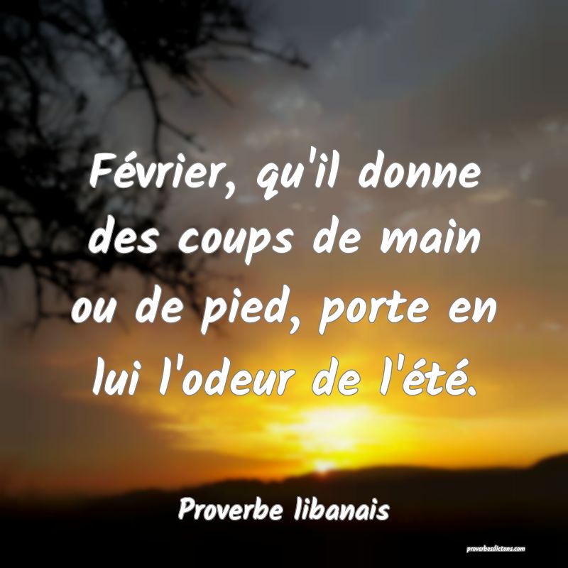 Février, qu'il donne des coups de main ou de pied, porte en lui l'odeur de l'été.