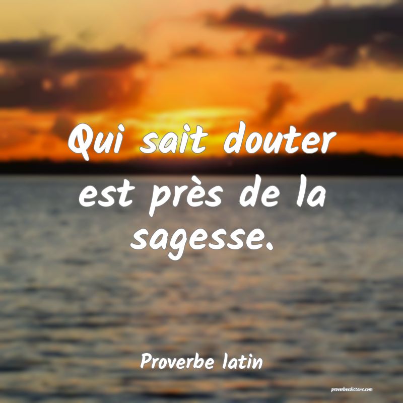 Qui sait douter est près de la sagesse.