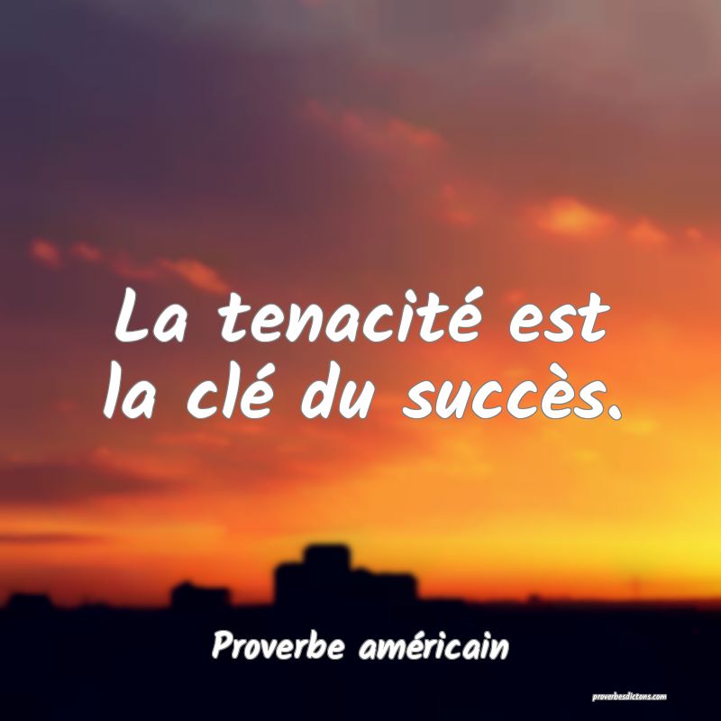 La tenacité est la clé du succès.