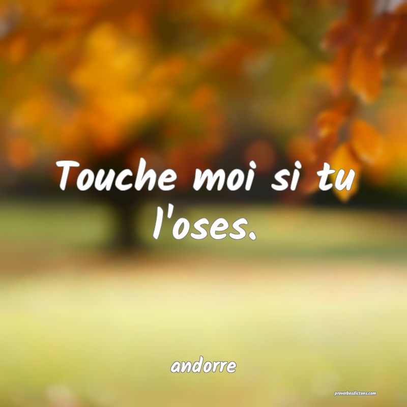  Touche moi si tu l'oses.
