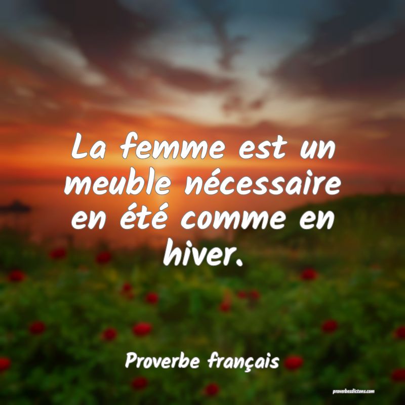 La femme est un meuble nécessaire en été comme en hiver.