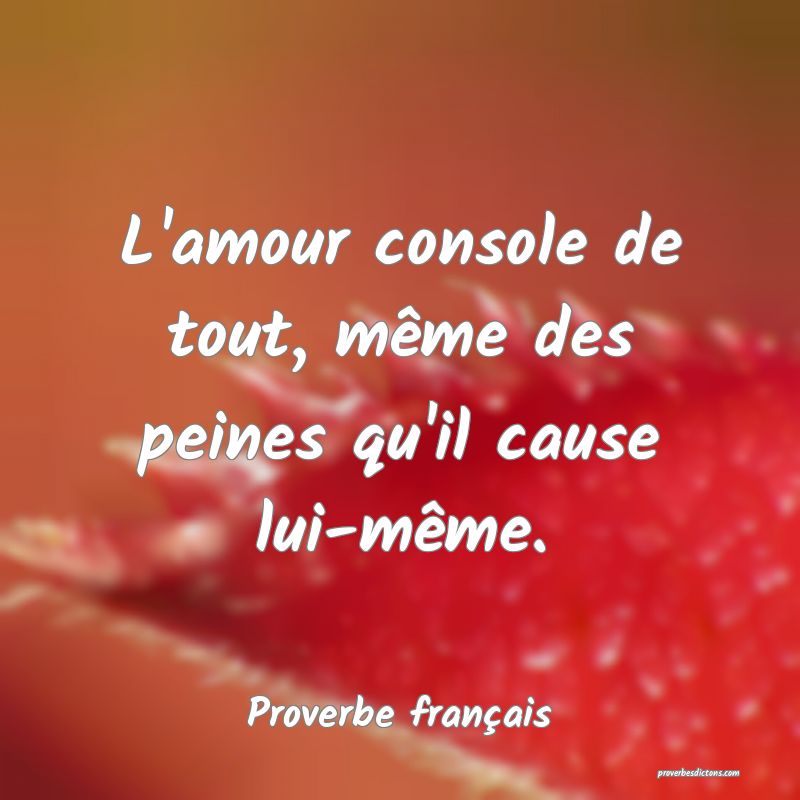 L'amour console de tout, même des peines qu'il cause lui-même.