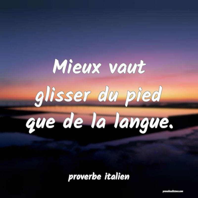  Mieux vaut glisser du pied que de la langue.