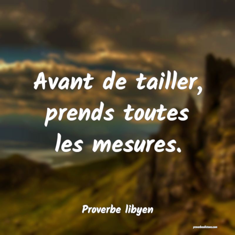 Avant de tailler, prends toutes les mesures.