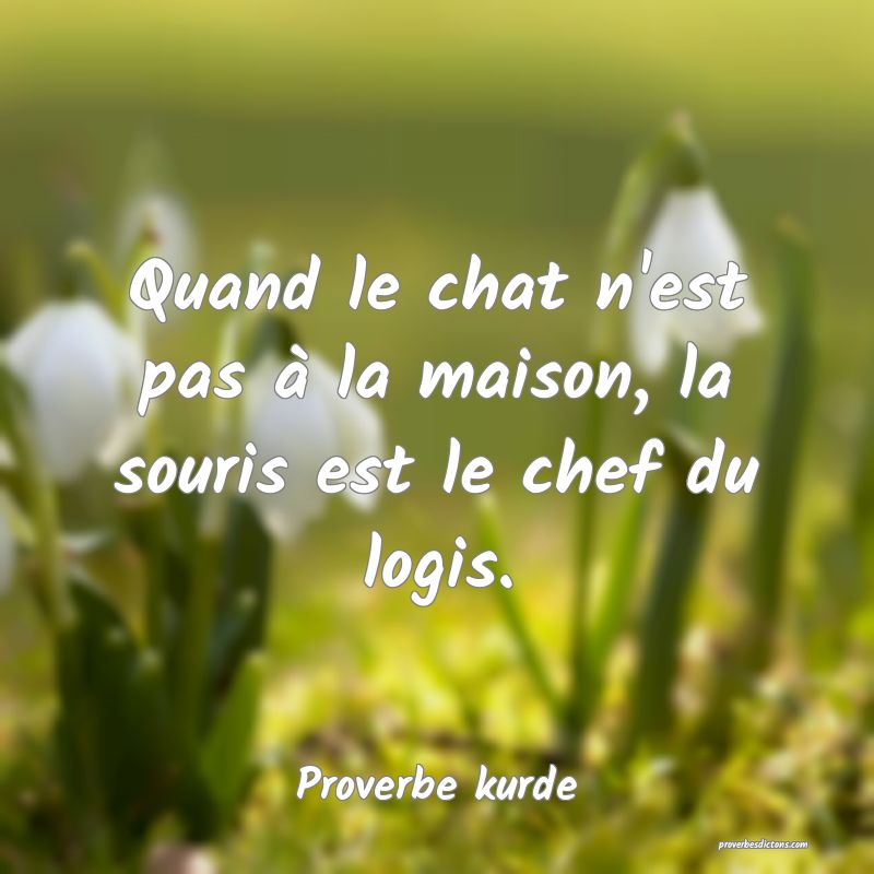 Quand le chat n'est pas à la maison, la souris est le chef du logis.