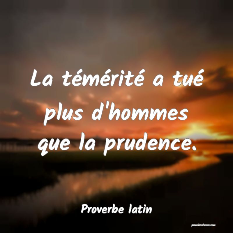 La témérité a tué plus d'hommes que la prudence.