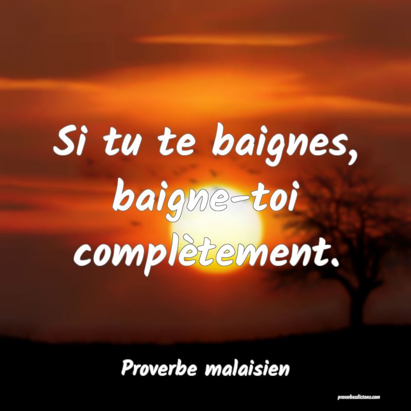 Si tu te baignes, baigne-toi complètement.