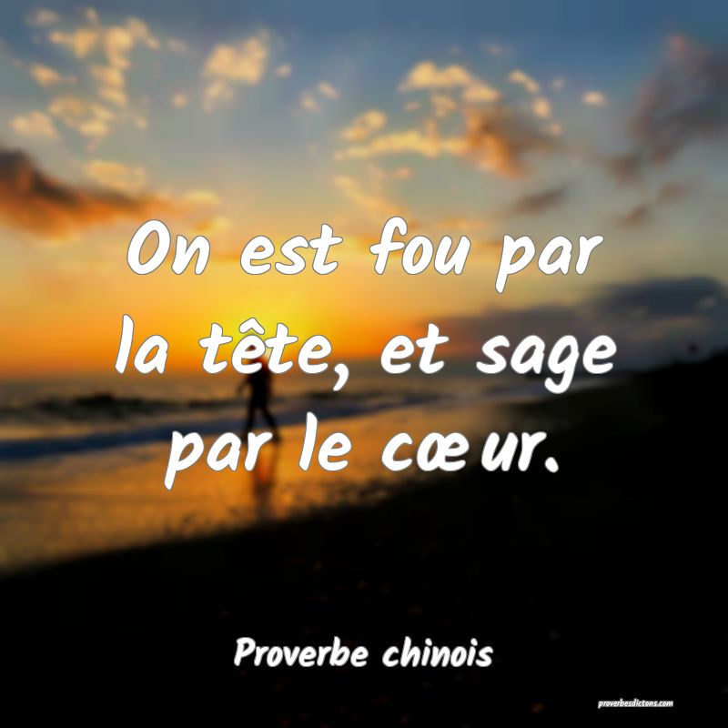 On est fou par la tête, et sage par le cœur.