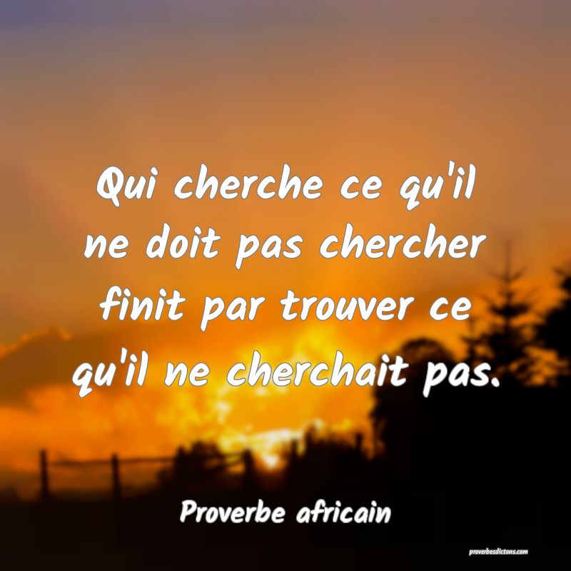 Qui cherche ce qu'il ne doit pas chercher finit par trouver ce qu'il ne cherchait pas.