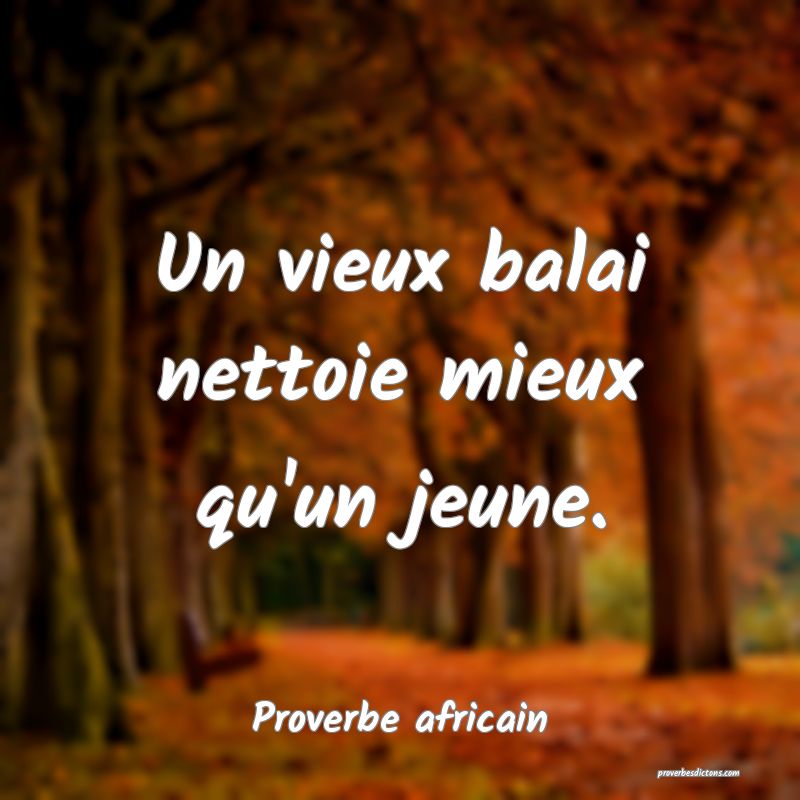 Un vieux balai nettoie mieux qu'un jeune.