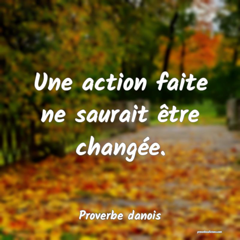 Une action faite ne saurait être changée.