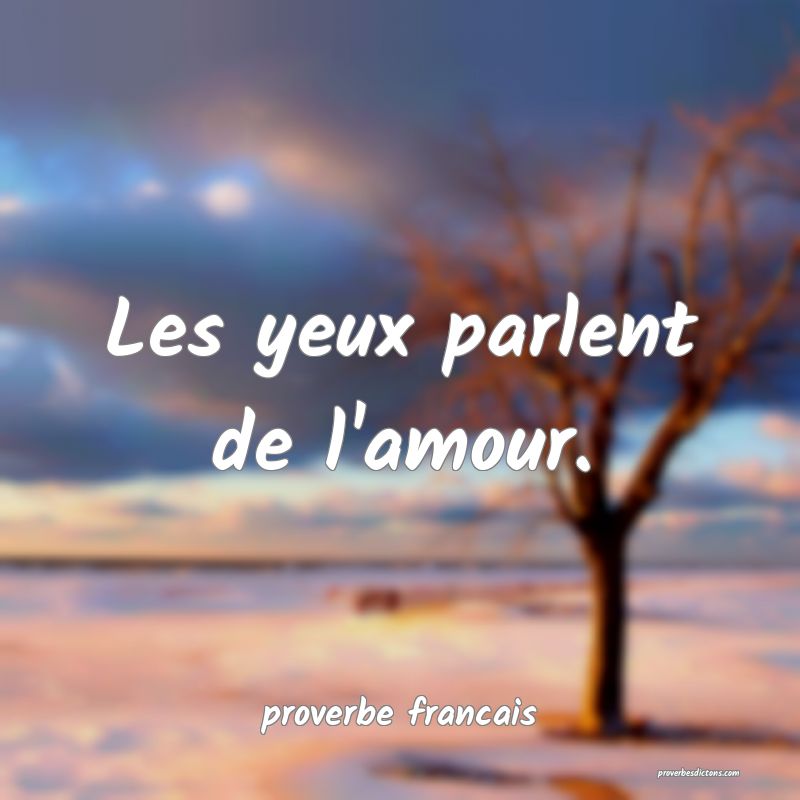  Les yeux parlent de l'amour.