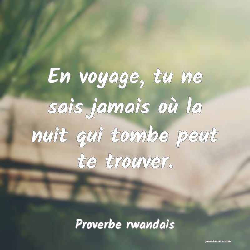 En voyage, tu ne sais jamais où la nuit qui tombe peut te trouver.