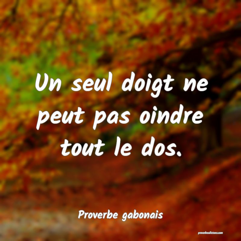 Un seul doigt ne peut pas oindre tout le dos.