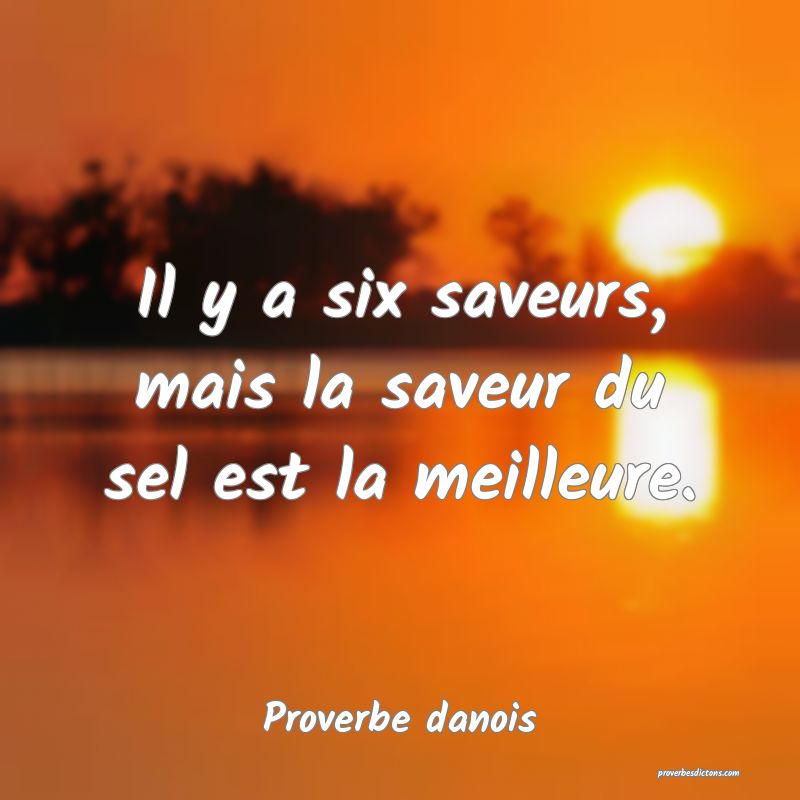 Il y a six saveurs, mais la saveur du sel est la meilleure.