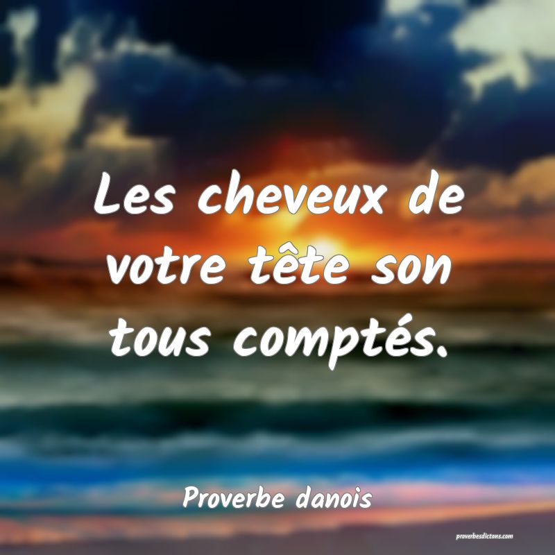 Les cheveux de votre tête son tous comptés.