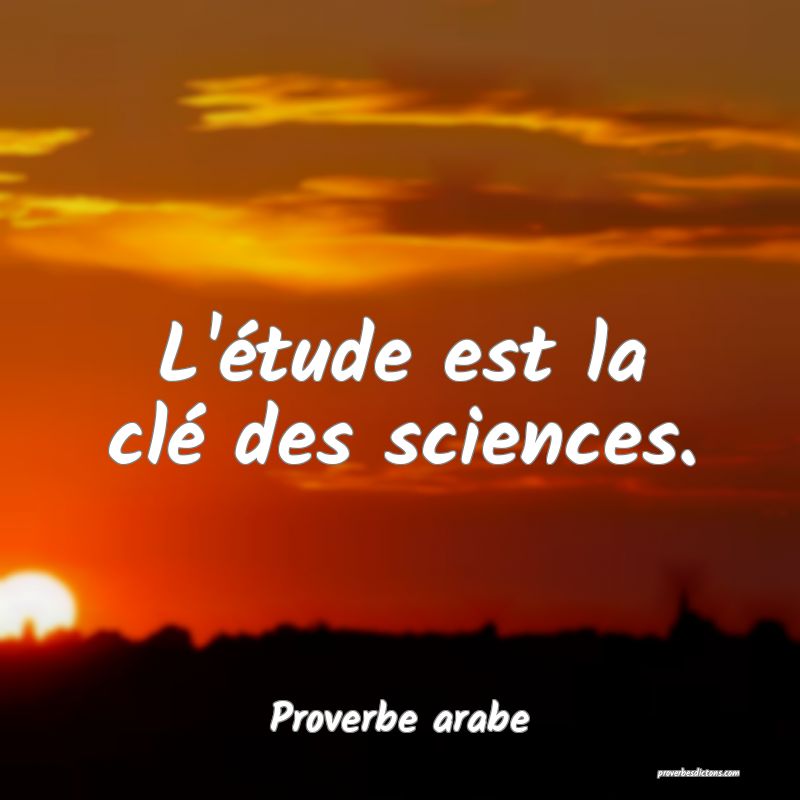 L'étude est la clé des sciences.