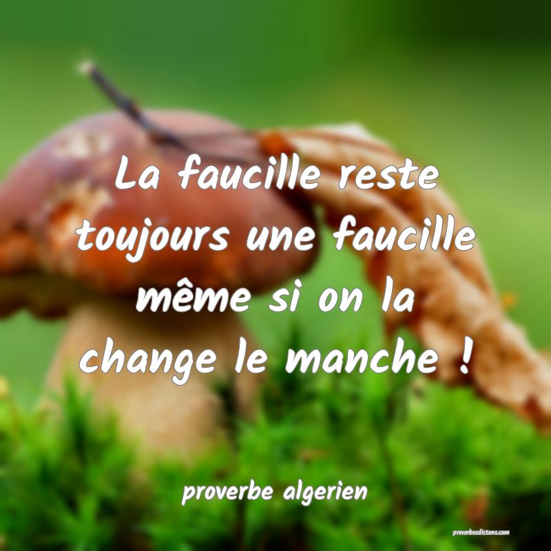  La faucille reste toujours une faucille même si on la change le manche !