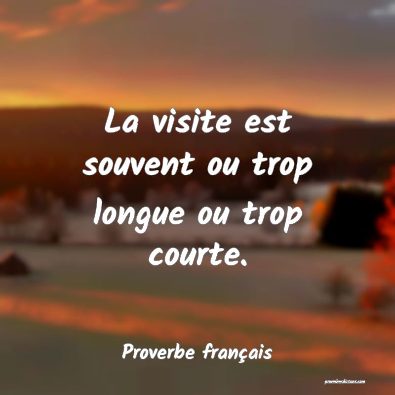 La visite est souvent ou trop longue ou trop courte.