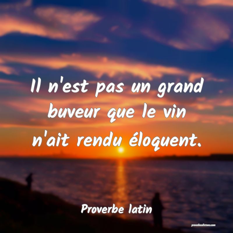 Il n'est pas un grand buveur que le vin n'ait rendu éloquent.