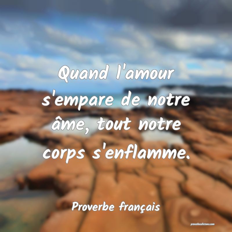 Quand l'amour s'empare de notre âme, tout notre corps s'enflamme.