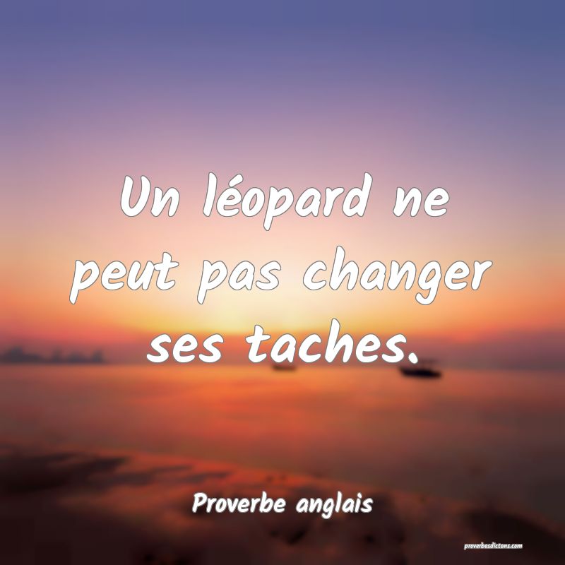 Un léopard ne peut pas changer ses taches.