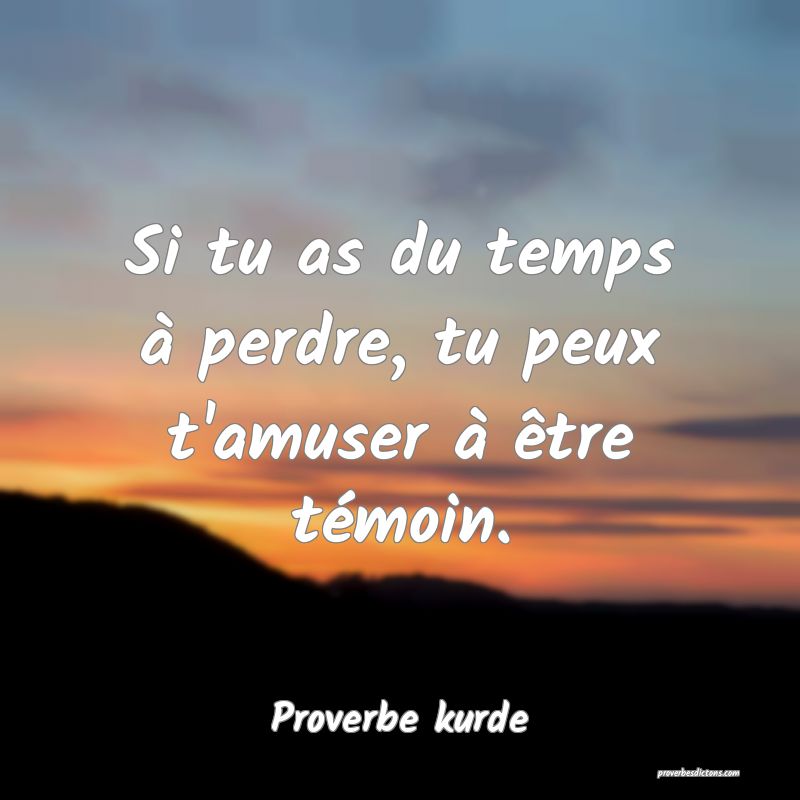 Si tu as du temps à perdre, tu peux t'amuser à être témoin.