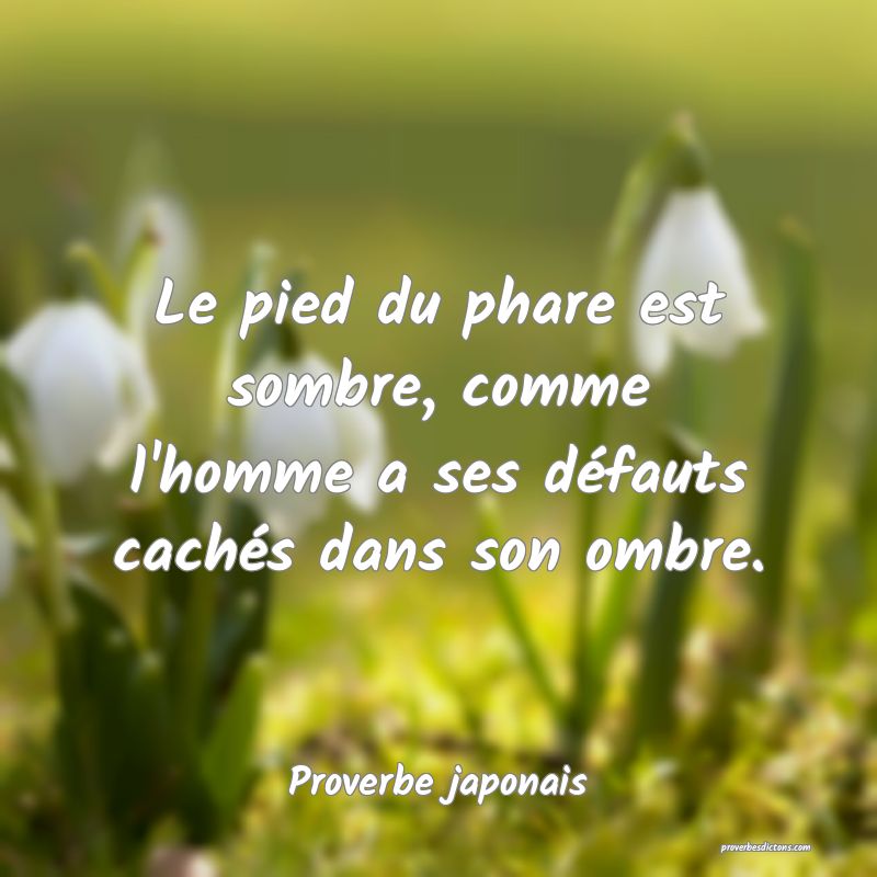 Le pied du phare est sombre, comme l'homme a ses défauts cachés dans son ombre.